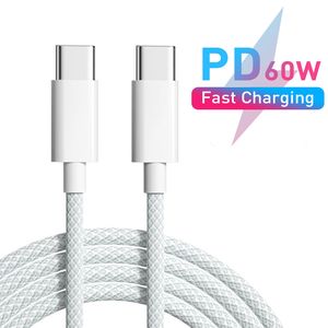 60W PD USB Type C to Type C Cable Data Cord For Iphone 15 Xiaomi Poco Fast Charging USB C Cables Type-C Quick Charger Cord Wire
