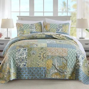 BEDSPREAD TROCT SET COMON COMOLLE UPLARTY REAL Stitch Embroidery Machine Washable Bohemian Floral Pattern Däcke Cover Set 240517