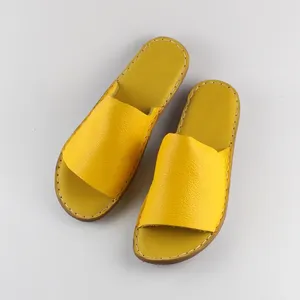 Slippers Simple Cowhide Summer Women's Sandals Leather Comfortable Shoes For The Elderly All Cow Hide