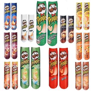 Women Socks 35-40 Cm Funny Cartoon Foods Low Ankle 3D Printed Potato Chips Fries Short For Men Summer Spring Dropship