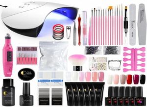 36W UV LED -nagellampa Torkare Poly Gel Nail Kits Electric Drill Manicure Set Gel Polish Art Tools1 3NE94098129