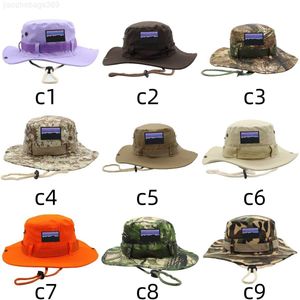 Breite Krempe Hüte Eimer Hüte im Freien Retro Sunhat Bergsteigen Fischer Hut Cowboy Visor Herren und Frauen Reisen Sonnenschutz Fischerhut