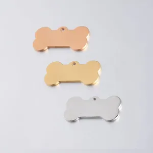 Charms 5Pcs 31x16mm Pet Dog Bone Mirror Polish 304 Stainless Steel Blank Stamping Pendants Tags Diy Jewelry Findings Accessoires