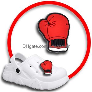 Toka ayakkabılar için takılar pimleri aksesuarlar boksör kırmızı eldiven dekorasyon kot pantolon kadın sandaletler toka çocuklar iyilikler erkek rozetleri bırakma teslimat otqfz