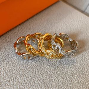 Anelli di design per donna anelli per donne oro e argento Hom del maiale pieno di anello aperto di diamanti Luce di lusso di piccole dimensioni di altissimo grado Anelli da sposa di alto livello