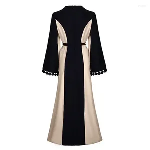 Ethnic Clothing Dubai Tourism Dress Middle East Lace Panel Arab Robe 2024 Women Black And White Dresses Long Party Clothes