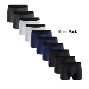 10st Pack Men Panties Solid Color Underwear Mane Brand Boxer and Underpants For Homme Luxury Set Shorts Box Slip Kit 240518