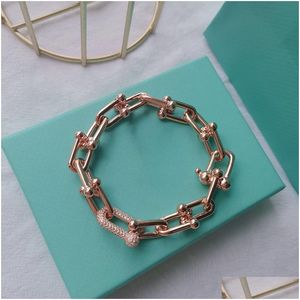 Chain Gold Bangle Bracelet For Women Link Wide Diamonds Bracelets Designer Men Couple Fashion Watche Top Quality Wedding Party Thanks Otxcu