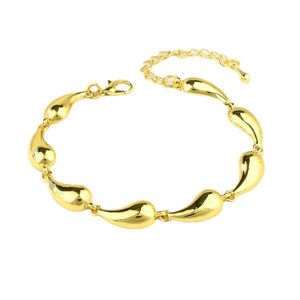 Designer Brand Tff Water Droplet Form Slät ansikte Etnisk stil Enkel guldoberoende förpackning Womens Armband Kuajing Små smycken