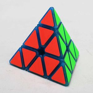 Cubos mágicos brilho azul pirâmide magnética 3x3 cubo magic speed quebra