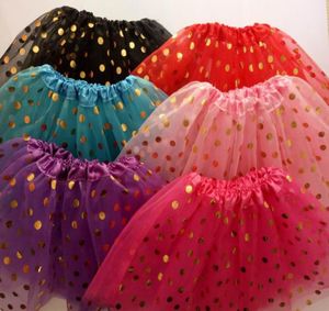 New Gold Polka Dot Kid Girls Tutus Rock Tanzkleider weicher Ballett Rock Kinder Pettiskirt Kleidung3884874