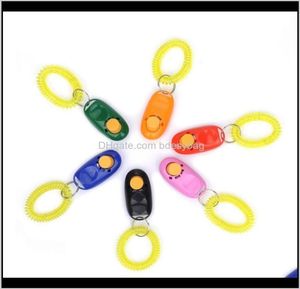 Obedience Dog Home Gardendog Button Clicker Sound Trainer With Wrist Band Aid Guide Pet Click Training Tool Dogs Supplies 11 Col4947965