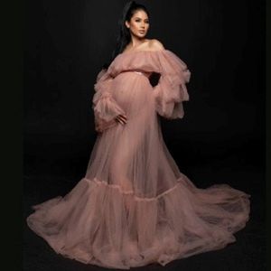 صور حقيقية ثوب الأمومة تول للتصوير الفوتوغرافي قبل رافائيل فستان مستوحى