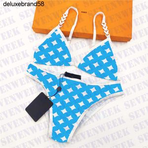 gucci burberry chanel versace fendi prada louis vuitton balmain dolce gabbana Вы Summer Swimwear Blue Letter Ladies Swimsuit Bikinis sexy