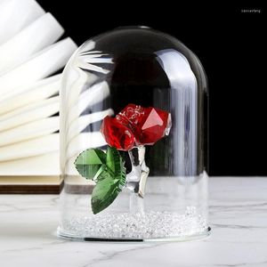 Dekorativa figurer Crystal Rose Flower Fem olika färger souvenir Alla hjärtans dag gåva hemdekoration bröllop gynnar