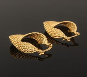 Moda 24 K Amarelo Gold Mold Gold Earring Brincho Jóias de Brincos para Mulheres Presente6992853