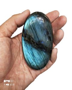 1pcs 7080mm Natural High Quality Labradorite Clear Crystal Blue Calcite Tumbled Stone Bead Point Reiki Chakra Healing9061468