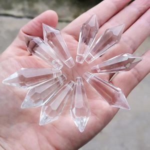 Kronleuchterkristall 5/10pcs 38mm Icicle Tropfen Prisma Teile hängen Sonnencatcher Glass Prismen Pendelleuchte Leuchten Kettenzubehör Kettenzubehör