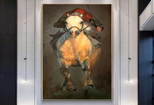 Jockey Running Horse Posters and Prints Canvas Art Abstract Painting Modern Home Decor Wall Art Pictures For Living Room Animal9473722