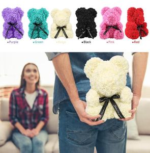 25 cm Creative Foam Rose Flower Teddy Bear Artificial Christmas Party Decoration Valentines Gifts Ornament Supplies9293729