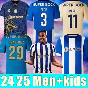 New 24 25 FC Portos Soccer Jerseys Dragonファンプレーヤーバージョン2024 2025 Campeoes Pepe Sergio Mehdi Mehdi Luis Diaz Matheusゴールキーパーサッカーシャツキッズキッツ