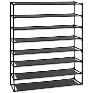 Simple Assembly 8 Tier Shoe Rack Detachable Non-Woven Waterproof Fabric Shoe Organizer Tower Space Saver Stackable Storage Shelf