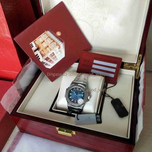 Super U1F Factory Watch Mens 324 자동 이동 40mm 블루 다이얼 풀 스틸 클래식 5711 1A 시계 투명 백 손목 시계 LU 306J