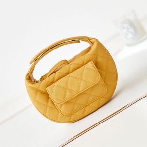 Designer Bags Grained Shiny Calfskin Pouch Luxury Bags Women Fashion Classic Cute White Yellow Clutch Bags Handbags Gold-Tone Metal High Quality 3467