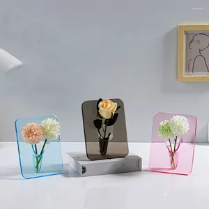 Vases Creativity Art Po Frame Vase Transparent Hydroponic Flower Arrangement Utensils Home Office Room Holder Table Decor