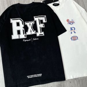 本物の写真洗浄ブラックTシャツ最高品質の特大のトップスティーメンズ女性ブラックホワイトTシャツ