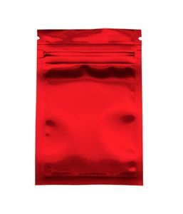 7510см 100pcslot глянцевый красный пакет уплотнения пакета Self Self Self Mylar Food Stare Sags Reclosable Алюминиевая фольга на молнии