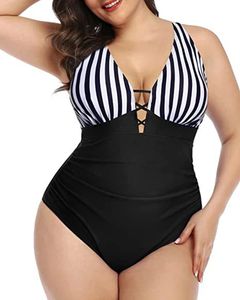 Kvinnors baddräkt Swimsuit Plus Size Push Up Stora Black Swimsuit Beach 240524