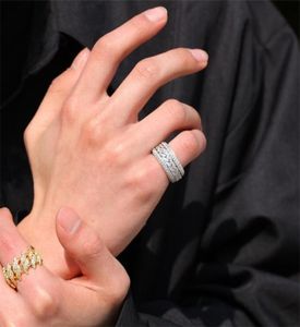 Anel de anel cubano rotativo de jóias de quadril de jóias de jóias para homens de ouro anéis de prata de alta qualidade