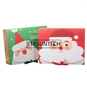 ギフトラップ100pcs/lotクリスマスボウリボンボックス大きな赤い緑のパッケージボックスクラフトストレージペーパーdiyチョコレートキャンディー