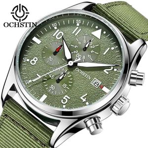 Ochstin Sports Herrenuhren für Man Top Brand Luxus Pilot männliche Handgelenk Wasserdichte Original Quarz Chronograph Uhr T20090 254p