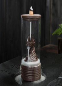 Fragrance Lamps Dragon Carving Backflow Incense Burner Ceramic Teahouse Censer Decoractive Waterfall Holder Retro Sandalwood 20228459127