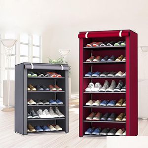 Pudełka do przechowywania kosza 6 8 10 Llayers Buty Rack Mtilayer Oxford Shoe Szafka Shees Household Closet Case Organizer dla 230413 DRO OTF0V