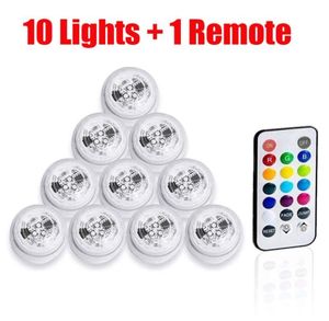 10 PCSLOT LED RGB Vattentät nedsänkbar akvarium Fish Tank Bar Vase Light Tealight Candle Light for Wedding Birthday Anniversary3599188