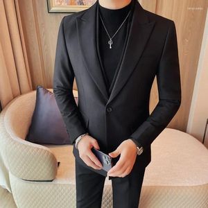 Jaqueta de concerto de ternos masculinos de alta qualidade de colarinho duplo elegante jaquetas de blazer outono inverno slim fit casual caats vestido de noiva