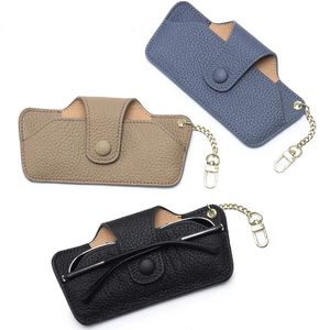 Genuine Leather Glasses Case Sun Glasses Spectacle Case Storage Bag Eyewear Cover Portable Glasses Case Bag Pendant 240518