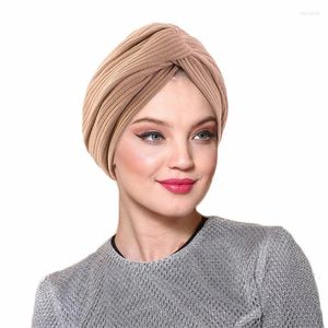 民族衣類イスラム教徒の女性ツイストノット化学帽子癌ハットターバンボンネットビーニーヘアロスヘッドウェアスカーフラップアラブイスラム教