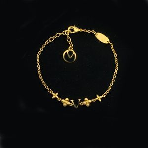 Дизайнерский браслет роскошный бренд бренд Письмо, Клевер, браслет, 18 тыс. Золото 925 серебряная цепная браслет для женщин Свадебная вечеринка модные ювелирные украшения