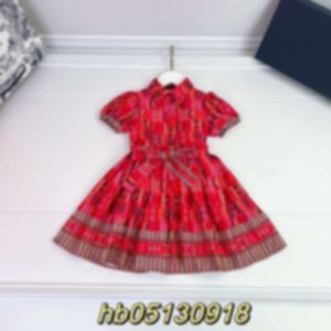 Barnklänningar barns vår/sommarpolo krage bomulls temperament kjol trend lilla söta flickaklänning