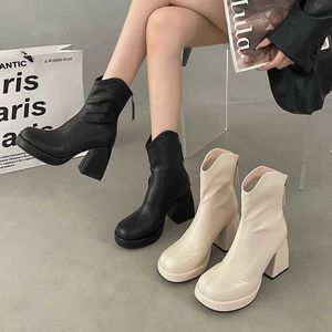 Boots Lucyever Chunky Platform Angle для женской моды на молнии