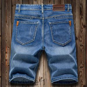 Jeans masculino masculino slim shorts de jeans casual moda casual stretch allmatch masculino marquinho de alto nível Fivepoint calças 230606
