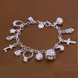 Kette Valentine Geschenk Charme Sier Farbschmuck Mode Bracelets süße Frauen Lady Hochzeitsschütze Y240420 Drop Lieferung DHF8J