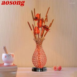 Table Lamps AOSONG Modern Vase Lamp Fashionable Art Black Iiving Room Bedroom El LED Aluminum Wire Decorative Desk Light