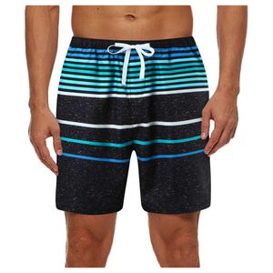 Lu Men Shorts Summer Sport Workout Quick Dr Poleter Stripe Trunk Beach e Boar Men Swim Short