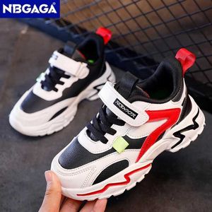 Athletic Outdoor Four Seasons Kids Kids Sneakers Boys Nasual Shoes for 5-16years Children School Walking Non Slip Outdoor Running Shoes Leather Y240518