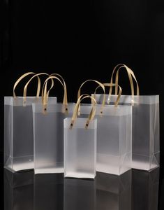 Borse in PVC glassata mezza e smerigliatura per borse regalo cosmetiche universali imballaggi universali borse in plastica trasparente corda tondattat a 10 dimensioni per choo3471490